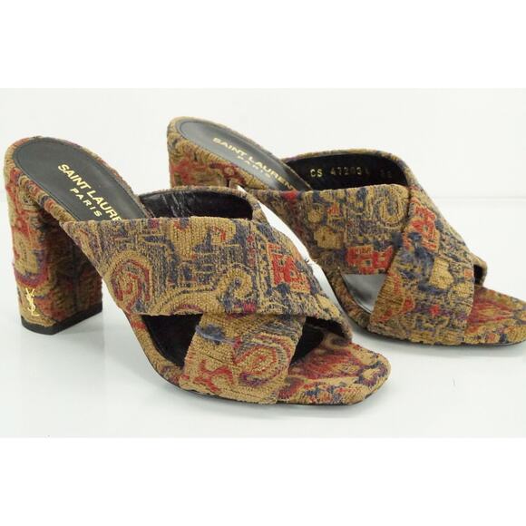SAINT LAURENT Loulou Tapestry Slide Mules Sandals Sz 36 NIB YSL $895 - Picture 10 of 10